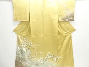 花に流水模様一つ紋訪問着